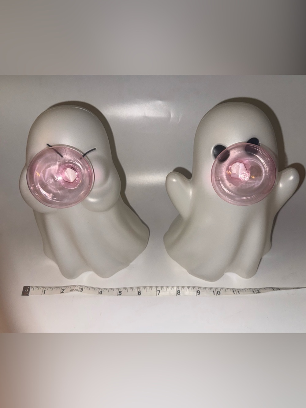 Blow mold pair of adorable ghosts blowing bubbles!